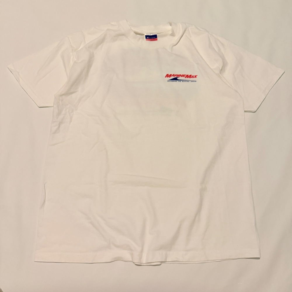 Champion T Shirt Mens L White Y2K MarineMax Sea Ray Boat Graphic Tee